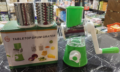 TableTop Drum Grater | Manual Vegetable Cutter Slicer